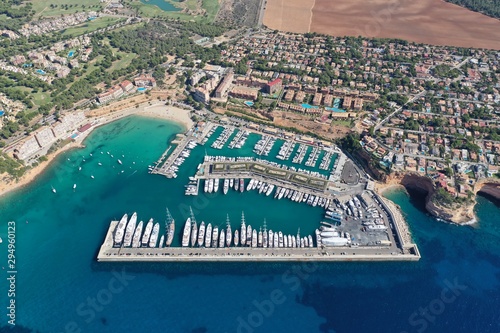 Aerial photography of the famous Port Adriano, luxury place in Mallorca