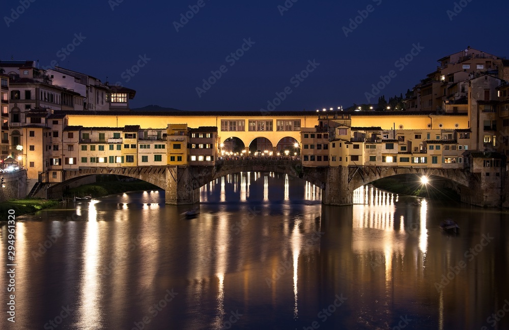 Famous Ponte Vecchio at Night