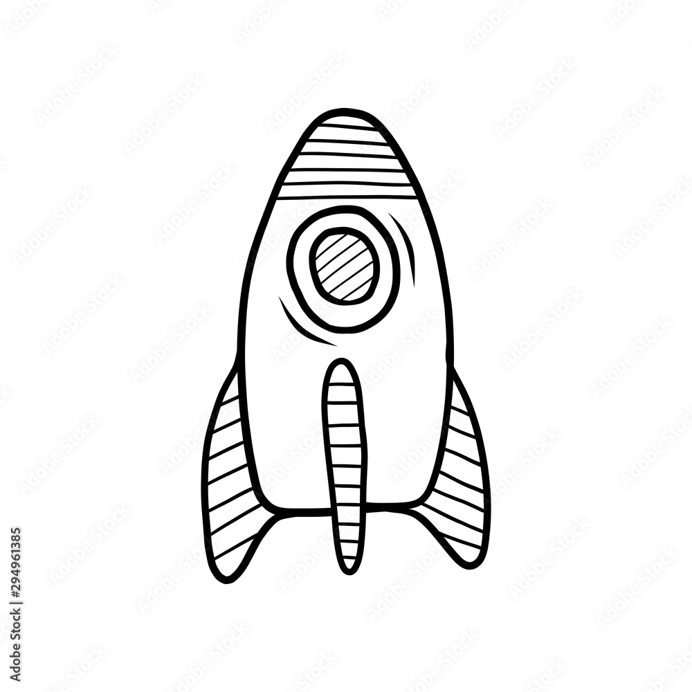 Hand drawn Rocket isolated on a white Hand drawn Rocket isolated on a white