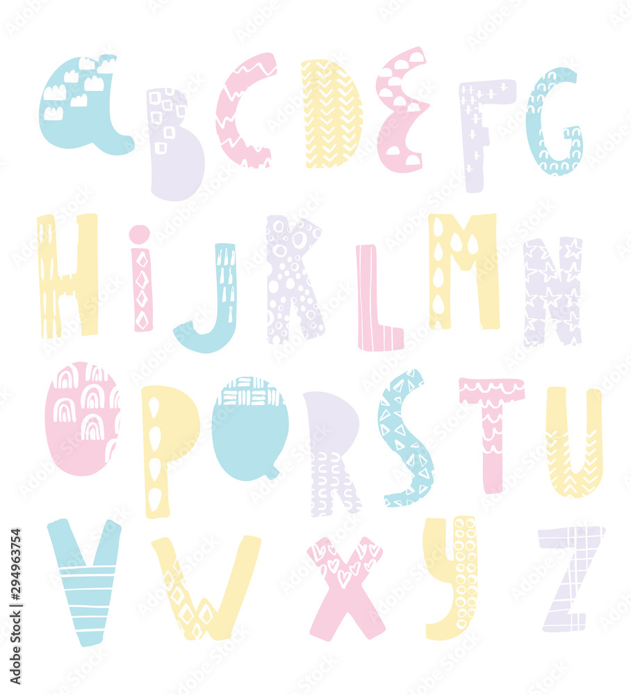 alphabet with simple shapes