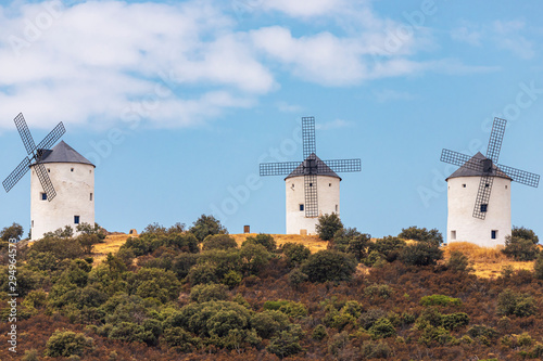 old windmills in the spanish municipality of puerto lapice photo