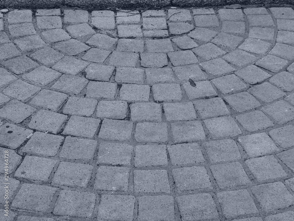Fototapeta premium Pavés de rue posés en demi cercle .
