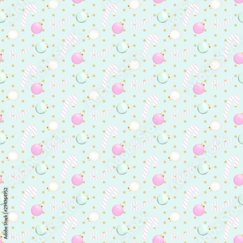 Pink Christmas Seamless Pattern 