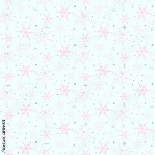 Pink Christmas Seamless Pattern 