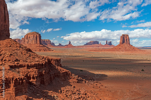 Panoramic View of Red Rock Buttes in the Desert