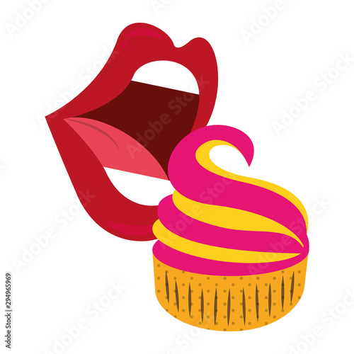 sweet muffin and mouth design