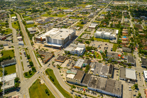 Aerial photo Downtown Homestead Florida Krome Avenue