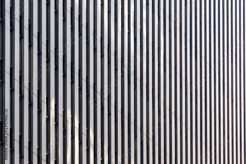 Street view over building facade with lines and windows. Graphic pattern architecture, Manhattan, New York., USA