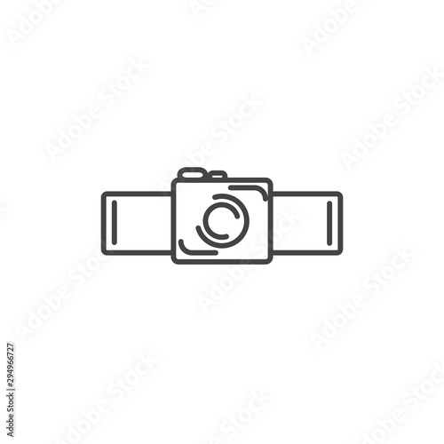 photographic camera technology icon line design