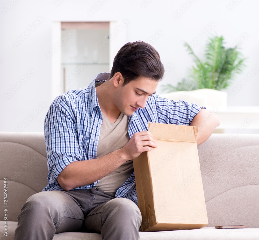 Man receiving empty parcel with stolen goods