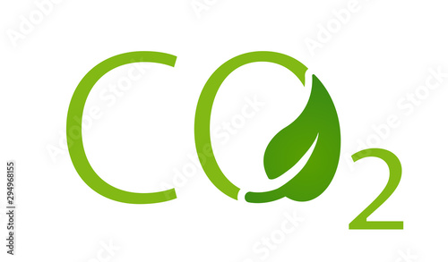 Green CO2 eco leaf icon