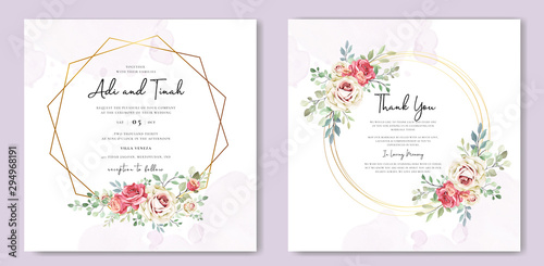 wedding invitation ornament card with beautiful floral