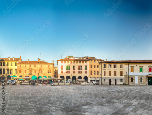 Panoramic view of Piazza Duomo, central square in Padua, Italy