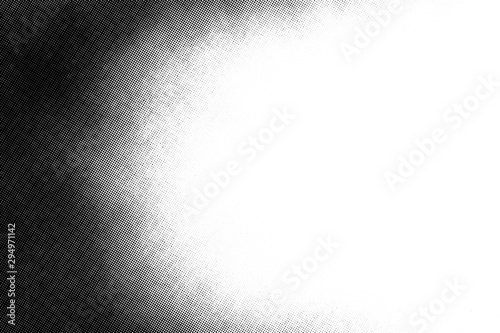 Vintage black and white halftone vector texture. Abstract splattered background for vignette overlay effect