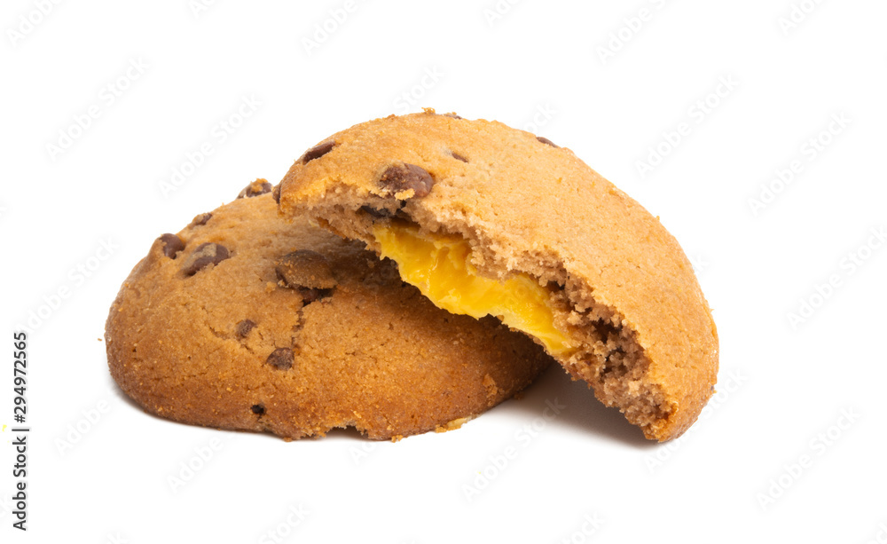 chocolate chip cookies isolated