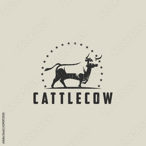 Cow Cattle logo template vector illustration