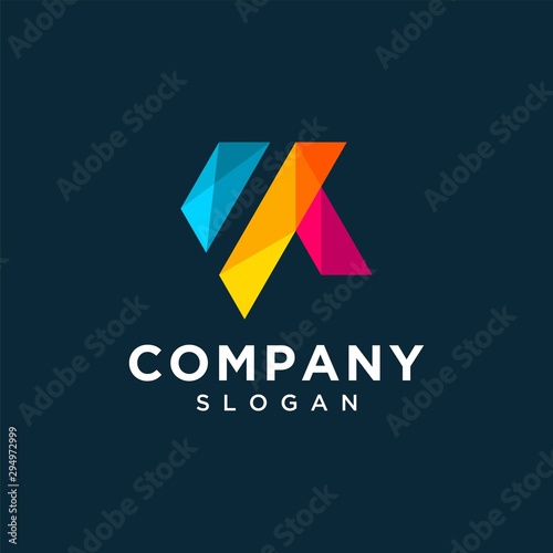 Free Download letter K initial - modern abstract vector logo - GFXLoad
