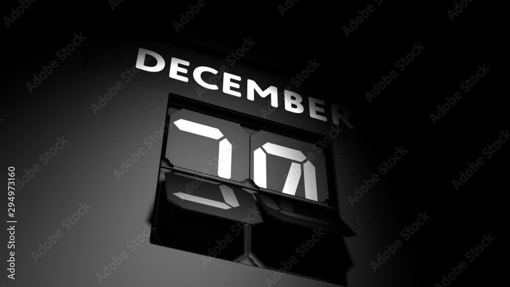December 30 date. digital calendar change to December 30 animation December 30 date. digital calendar change to December 30 animation