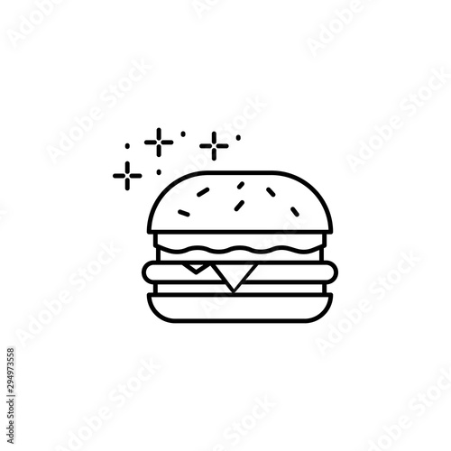 Burger, fast food icon. Element of Food and Drink icon. Thin line icon