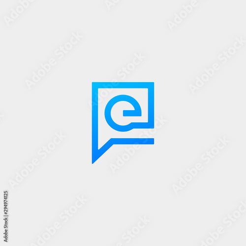 Letter E Chat Logo Template Vector Design