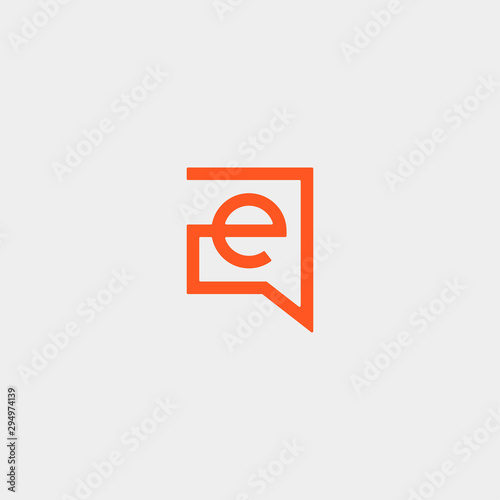 Letter E Chat Logo Template Vector Design