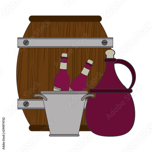 ice bucket and wine wooden barrel design