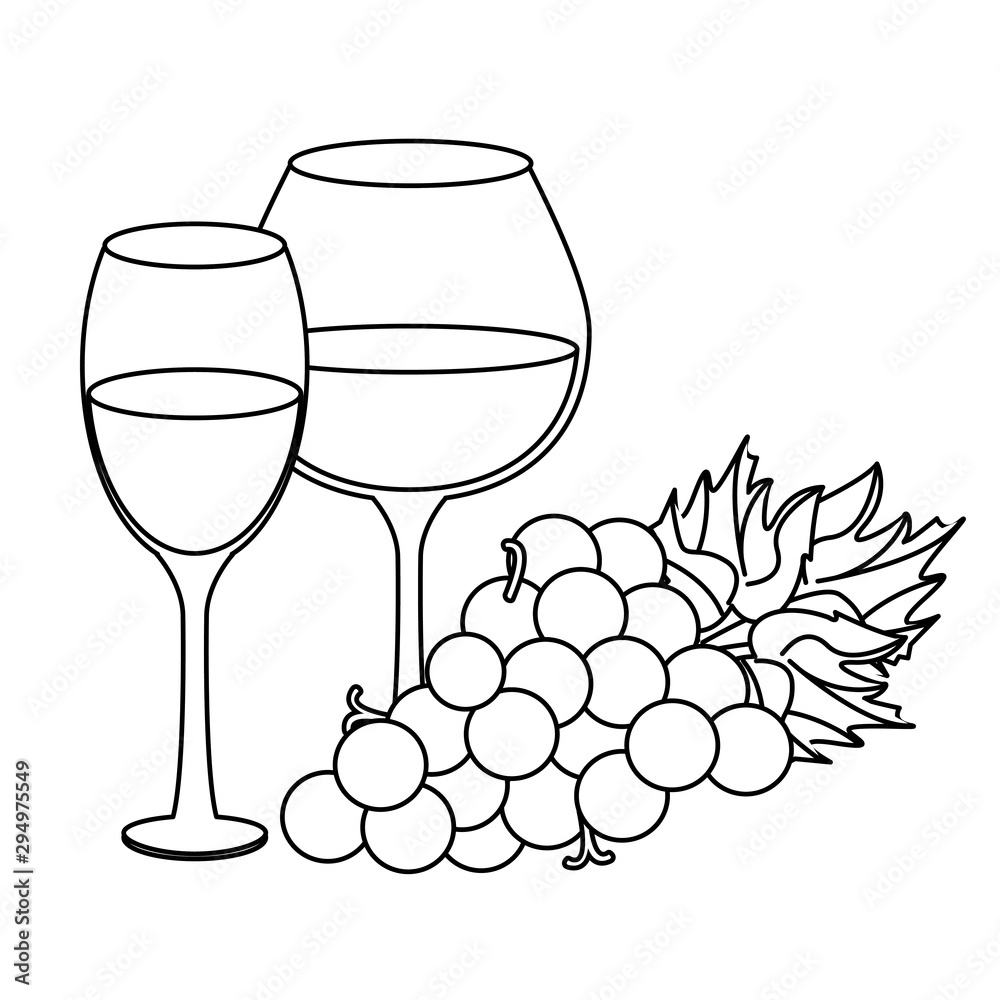 wine glasses and bunch of grapes design wine glasses and bunch of grapes design
