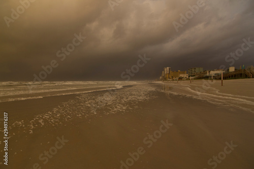 Waves and clouds as hurricane Dorian approaches Daytona Beach Florida photo