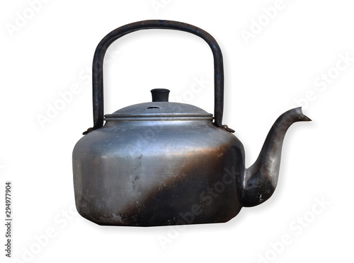 old kettle isolated on white background