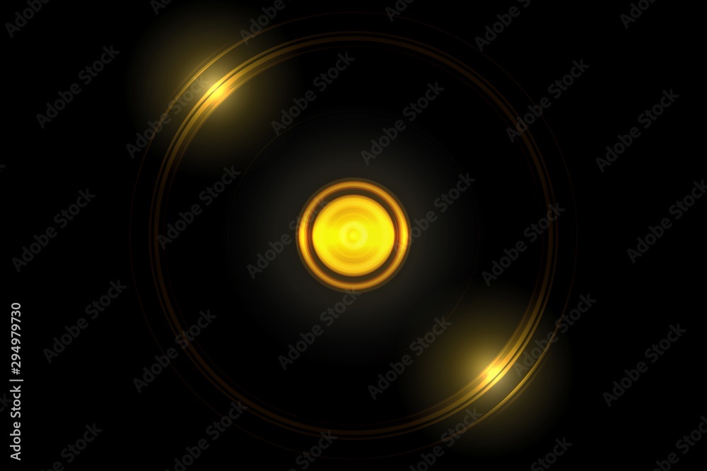 Abstract glowing orange ball effect with light ring shiny on black background Abstract glowing orange ball effect with light ring shiny on black background