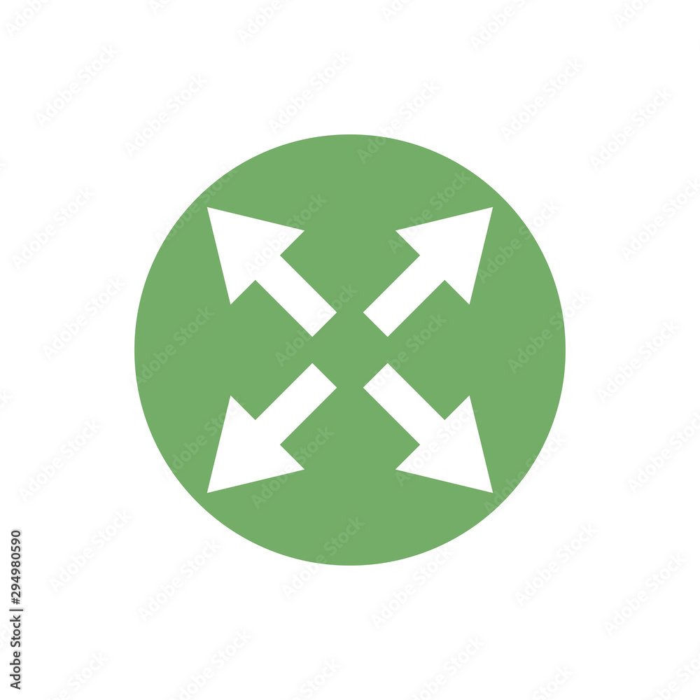 icon of four arrows pointing in color circle icon of four arrows pointing in color circle