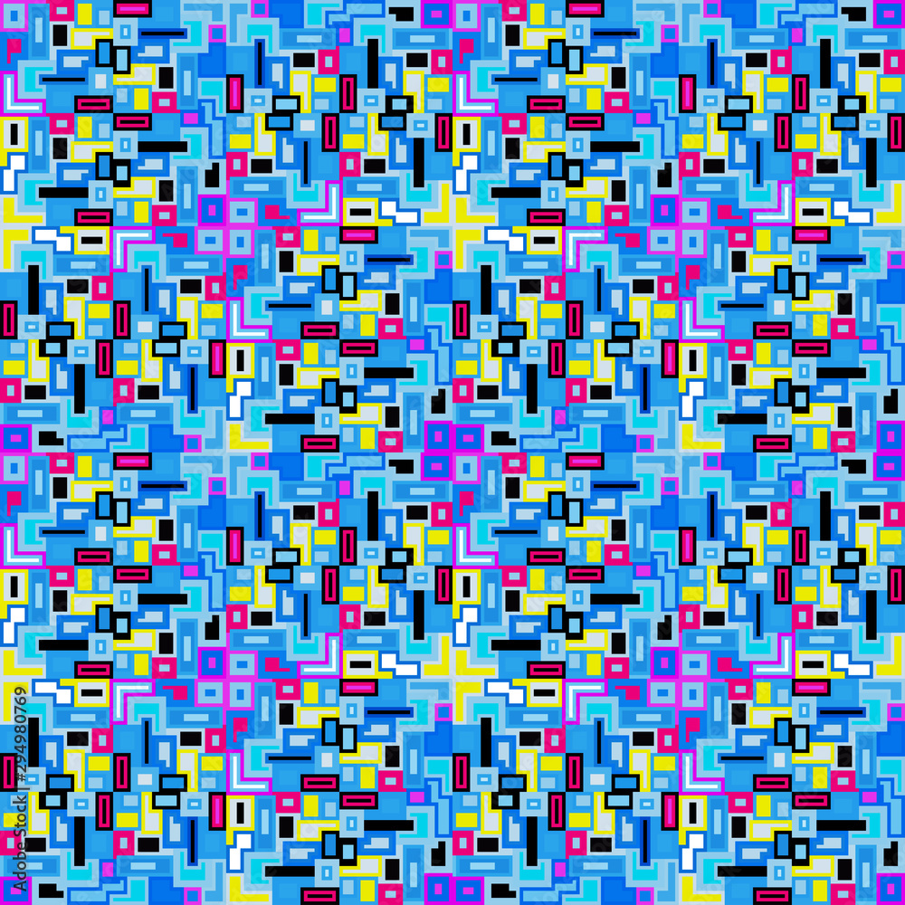 Fototapeta premium small pixels colored geometric background seamless pattern illustration