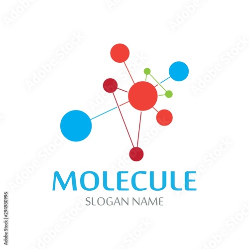 DNA Molecule atom logo abstract technology design vector