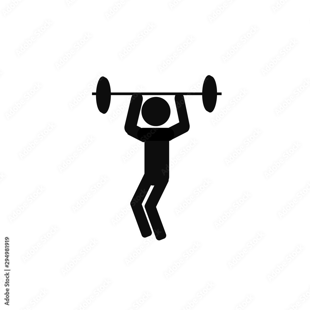 silhouette of man silhouette weights, isolated symbol silhouette of man silhouette weights, isolated symbol