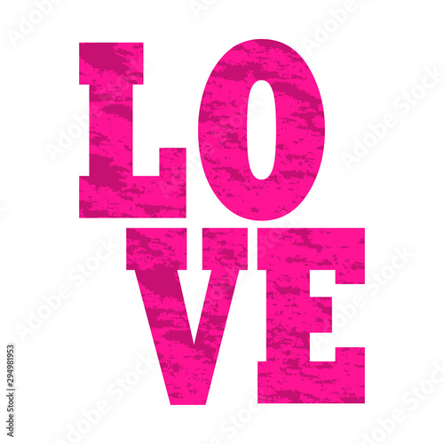 LOVE Font design with stylish Plastic Pink Color, Stone Pattern, Happy Valentines day card, Vector and illustration isolated on white background, ready for your design, greeting card, banner, love