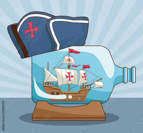 old caravel and capitain hat design