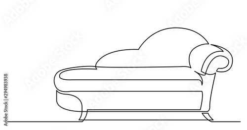 continuous line drawing of comfortable lounge chaise