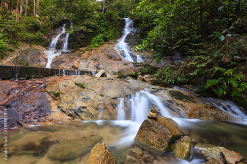 Fototapeta Naklejka Na Ścianę i Meble -  waterfalls found in tropical rainforest in Malaysia