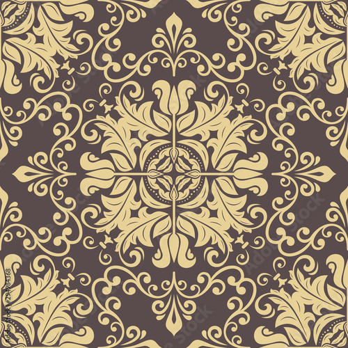 Orient classic pattern. Seamless abstract background with vintage golden elements. Orient background. Ornament for wallpaper and packaging