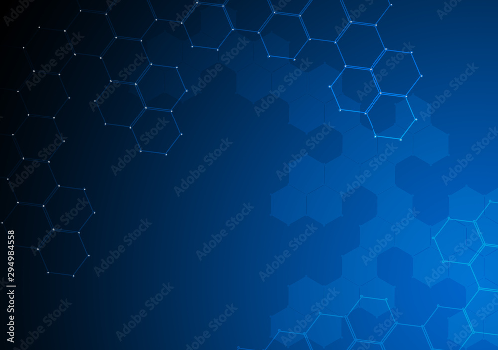 abstract background with molecules and atoms