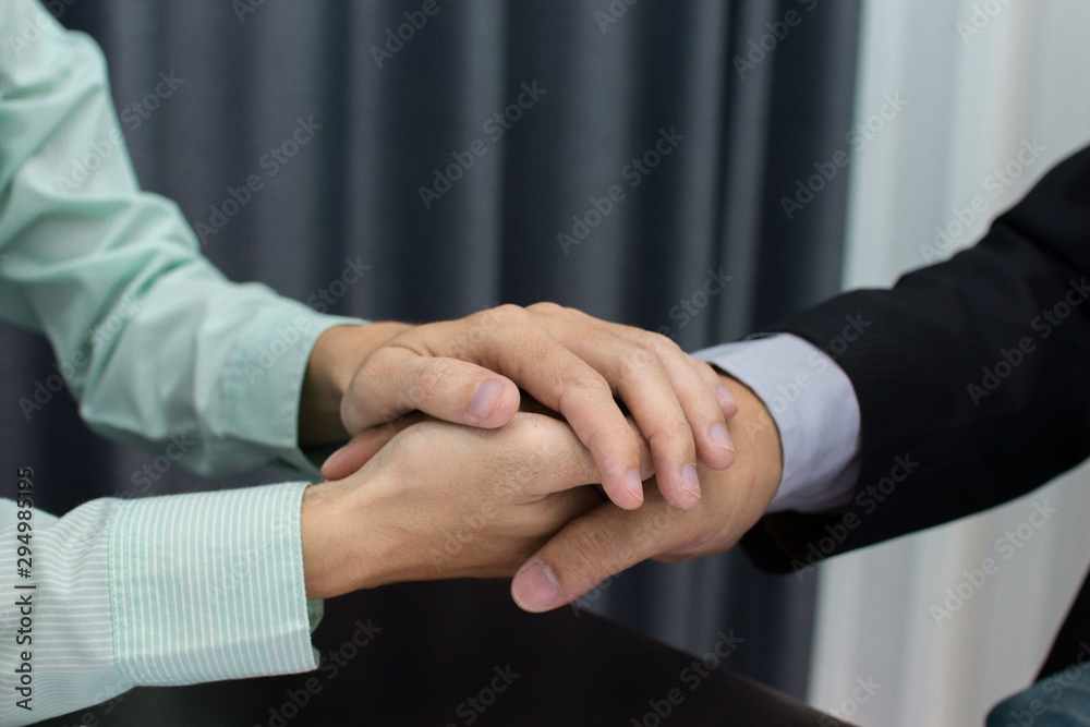 business shaking hands during a meeting in the office, success, dealing, greeting and partner concept.