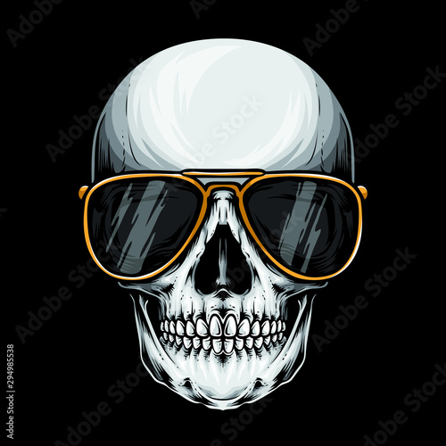 skull with sunglasses vector art
