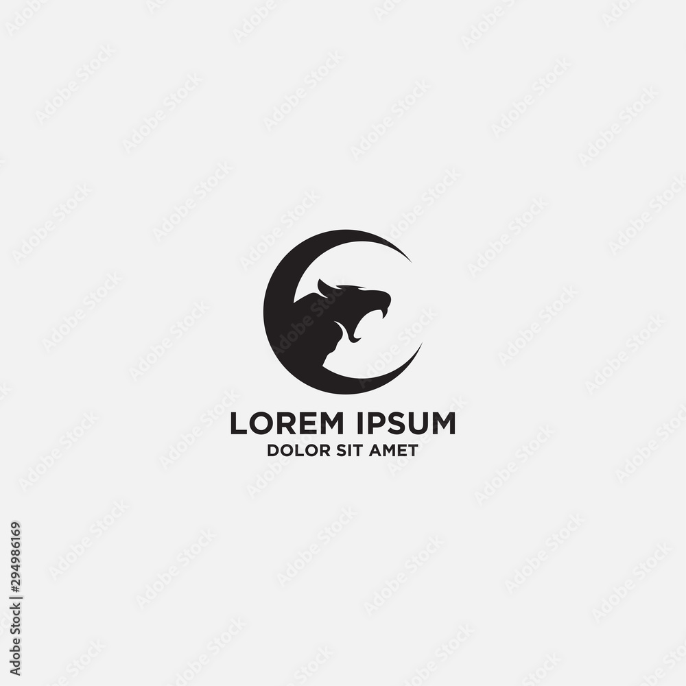 Modern Moon tiger Logo template - vector Modern Moon tiger Logo template - vector