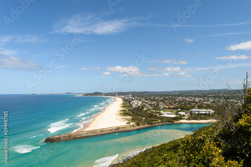 Sea and river and beach from Burleigh Heads mountain