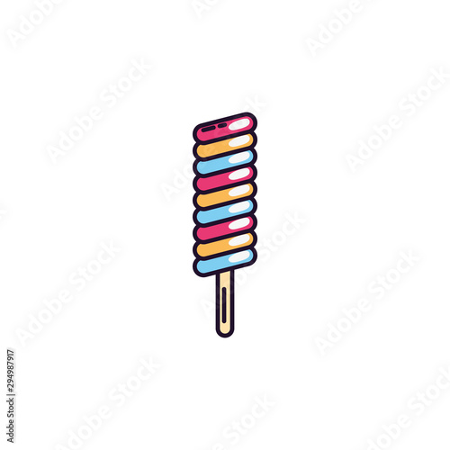 twisted lollipop sweet and candies icon line fill