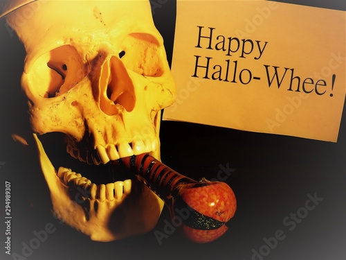 Halloween skull and smoke