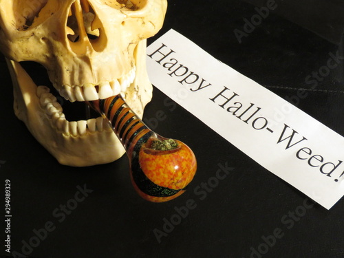 Halloween skull and smoke