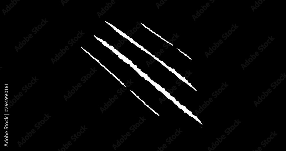 Medium Fast Claw Stripe Slashes with Fire Strokes 3 Step. 4K resolution with Alpha channel. Easy to use, Drop .mov files into your project.