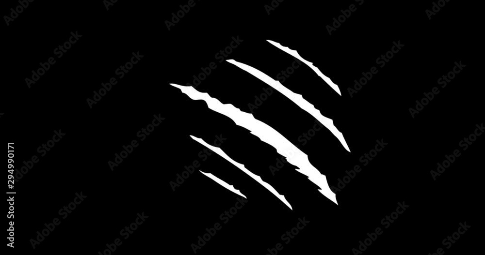 Big Fast Claw Stripe Slashes with Fire Strokes 3 Step. 4K resolution with Alpha channel. Easy to use, Drop .mov files into your project.