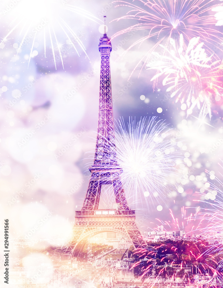 romantic destination Eiffel tower Paris, France